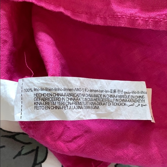 Zara Magenta Fuchsia Cropped Boxy Button Down Linen Shirt - Picture 6 of 12